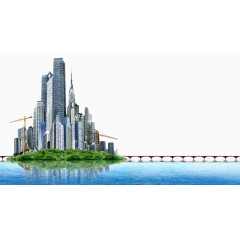 海岛城市免抠素材