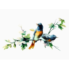 春天枝头的小鸟