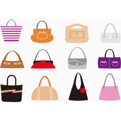 彩色包包卡通元素