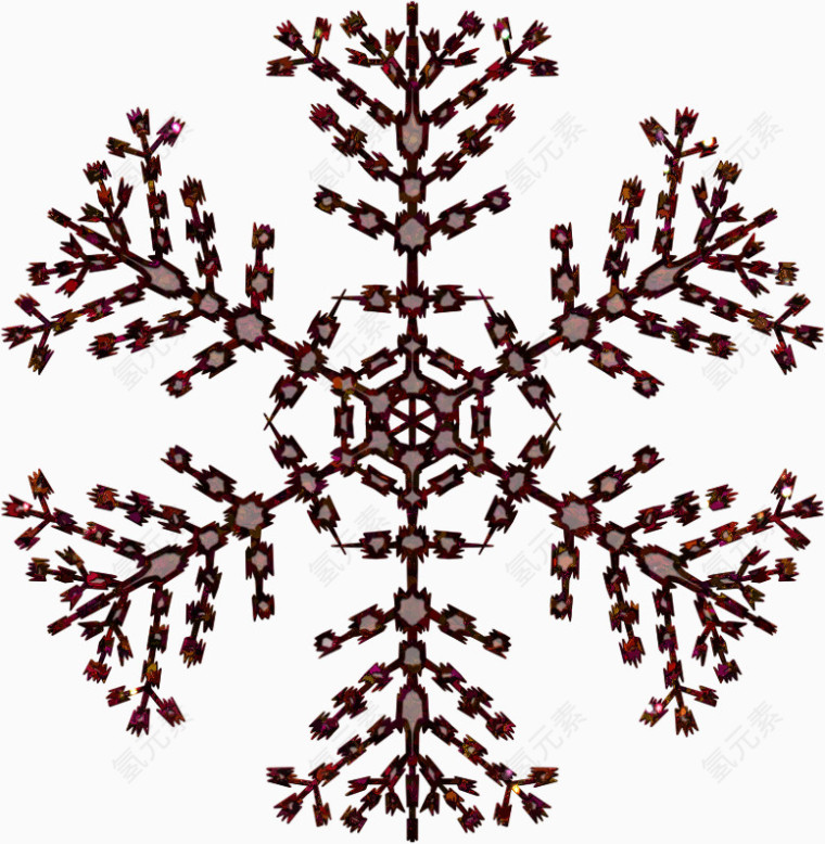 好看的松树雪花树枝