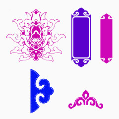 紫色中国风花边边框纹理