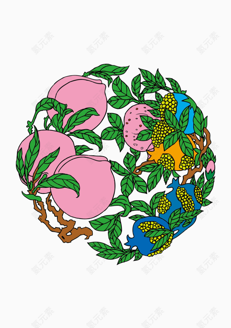 福寿富贵矢量传统素材