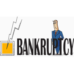 经济破产商务元素