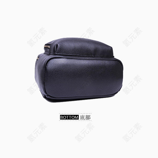 韩版双肩包黑色树叶包底面