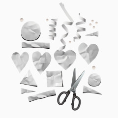 创意褶皱多样剪纸矢量素材