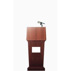 深色樱桃木纹演讲台