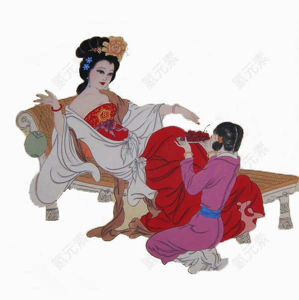 古典丫鬟少妇图