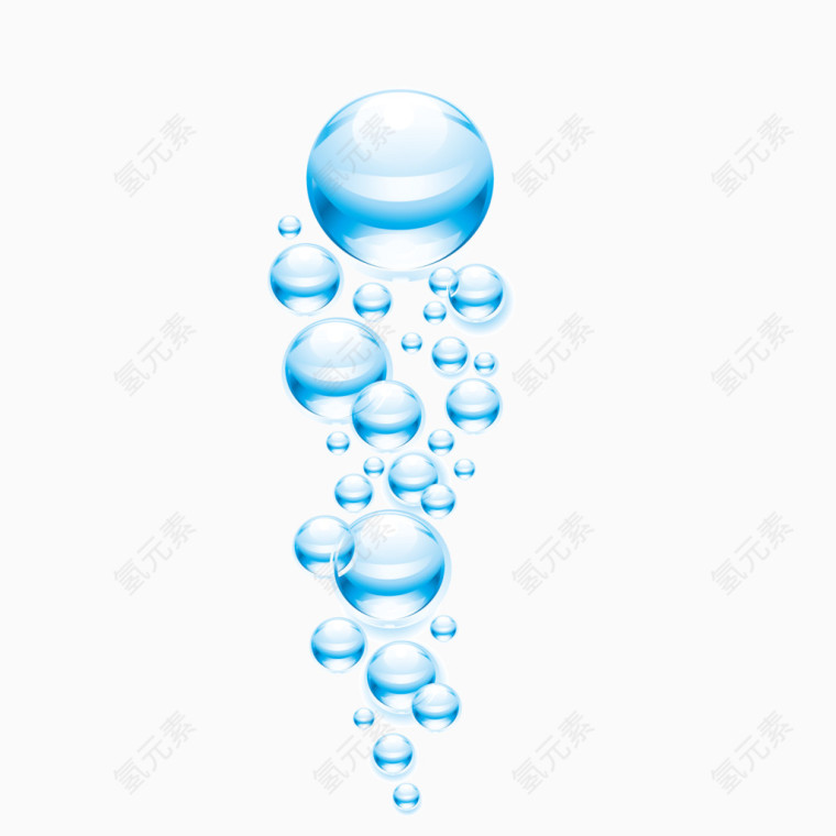 矢量蓝色动态水泡水珠