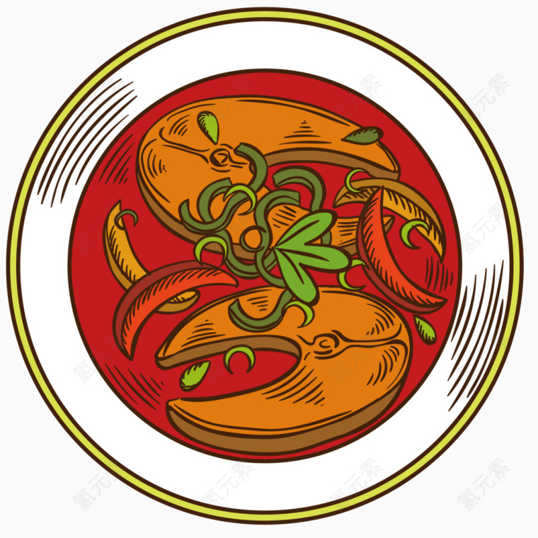 矢量餐饮汤类食物