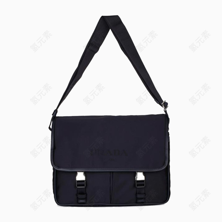 普拉达男士深蓝色尼龙单肩包