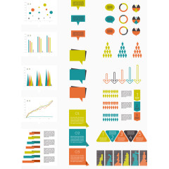 简约PPT数据表图表合集矢量素材