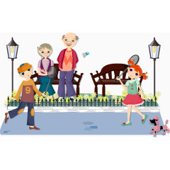 欢乐场景矢量图