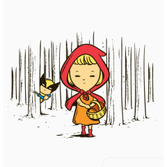 扁平化卡通小红帽