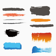 彩色墨迹书法笔刷