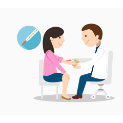 矢量卡通图案简约图形医生问诊