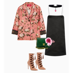 粉色外套和连衣裙