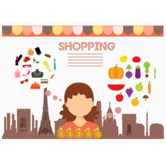 shopping买东西矢量图片