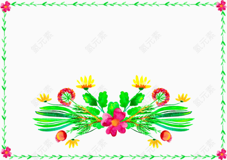手绘鲜花相框