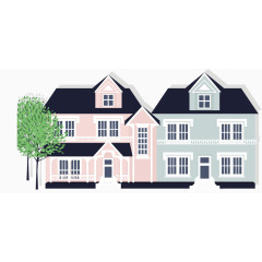 矢量图相邻的房子