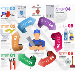 工人维修商务信息图表设计矢量素材