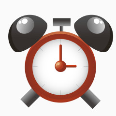 红色质感扁平闹钟