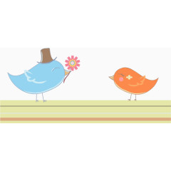 卡通爱情鸟矢量图片