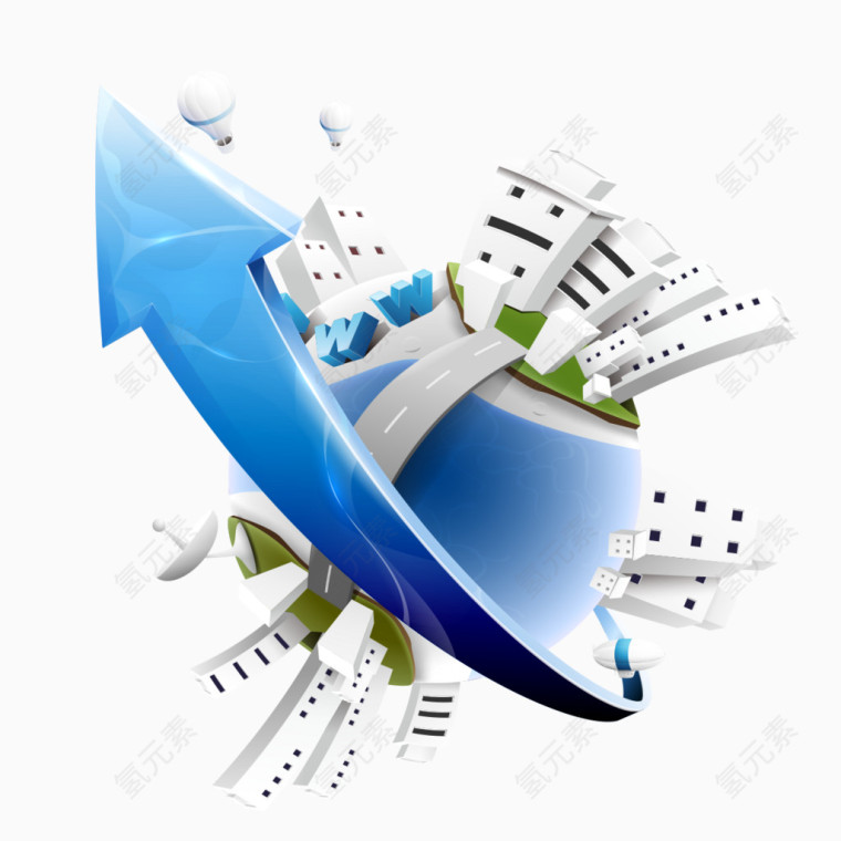 城市群箭头装饰