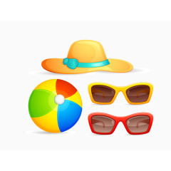 海滩旅游矢量元素