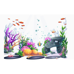 热闹的海底世界矢量素材