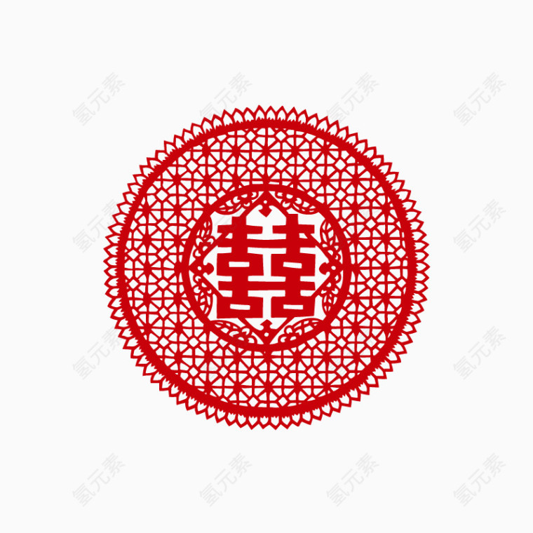 囍字圆形花纹