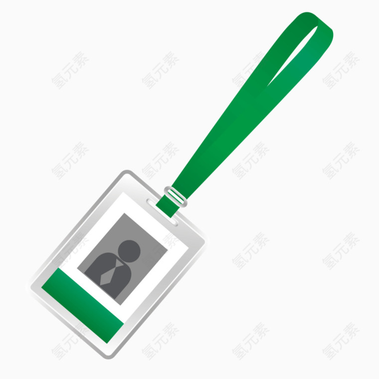 矢量绿色商务员工卡