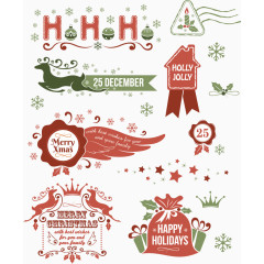 矢量圣诞海报标签素材