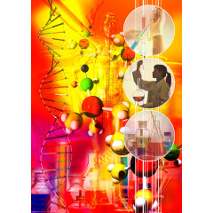 科技未来化学基因链的背景图