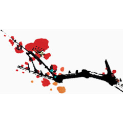 中国风格腊月梅花