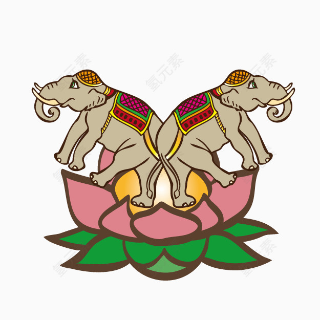 卡通大象图腾