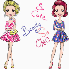 矢量时尚可爱美女