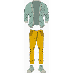 矢量手绘男士套装