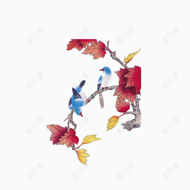 水墨花鸟款式