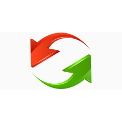 矢量箭头png图片立体红绿色
