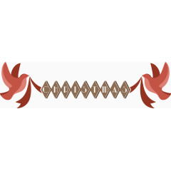 矢量红色小鸟圣诞英文条幅