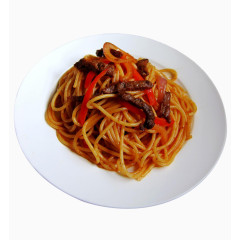 黑胡椒牛柳意面免抠美食素材