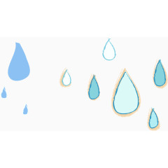 蓝色雨滴漂浮