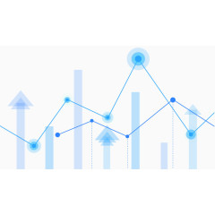 蓝色卡通能源曲线图箭头