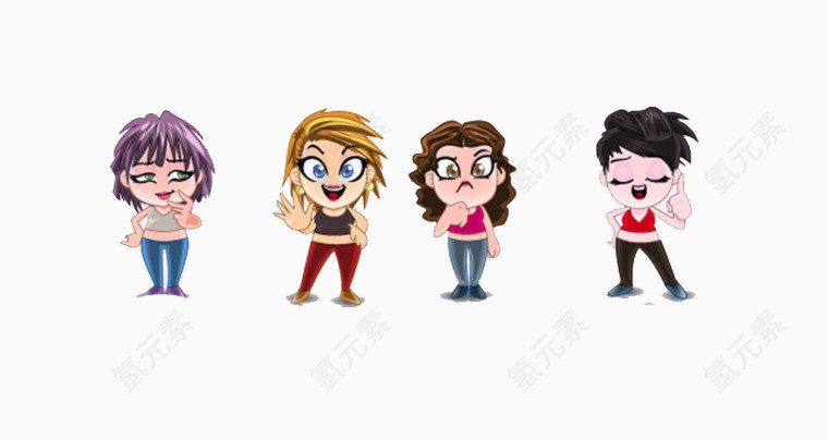 卡通美女矢量图