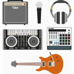 矢量手绘音乐乐器设备