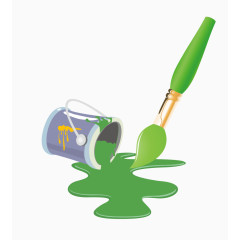 矢量绿色油画笔