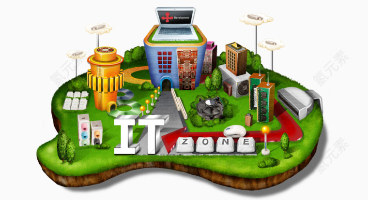 公司社区建筑免抠素材