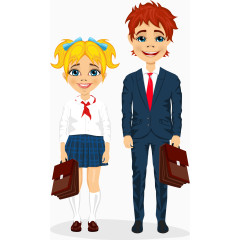 矢量创意卡通学生