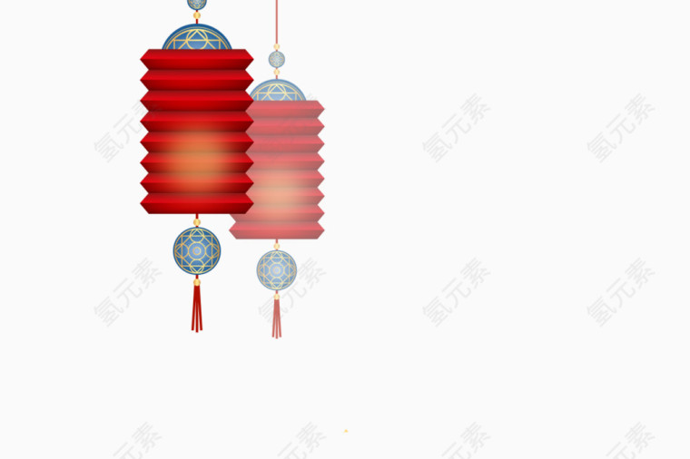 矢量折叠灯笼