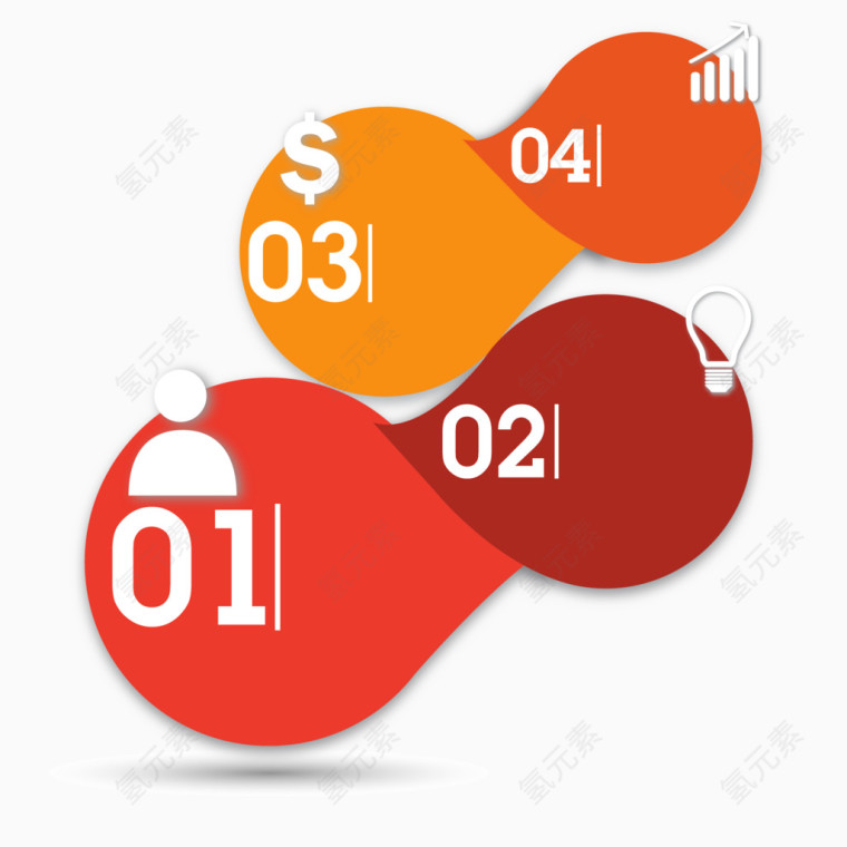 PPT四大步骤目录背景